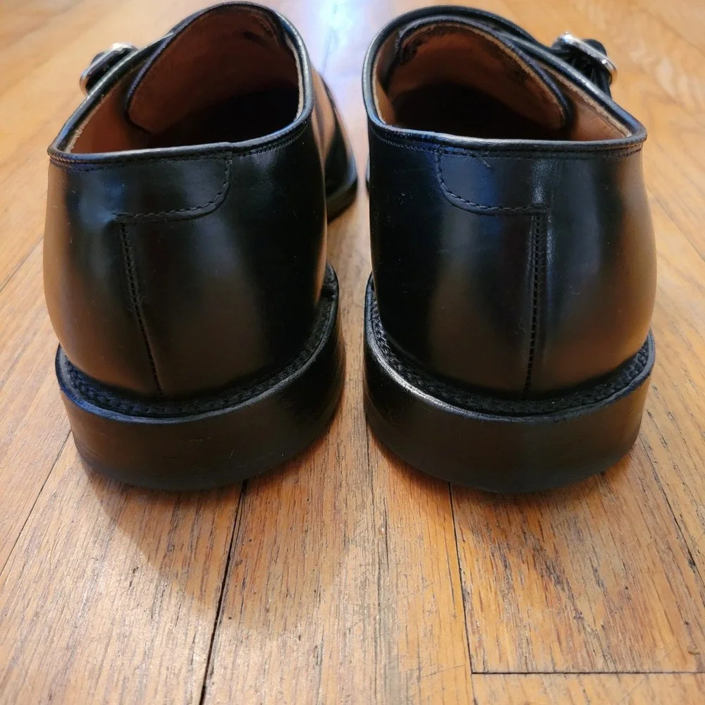 Allen Edmonds 10B Monk Strap Black Leather GARNER Dress Shoes Academia Business